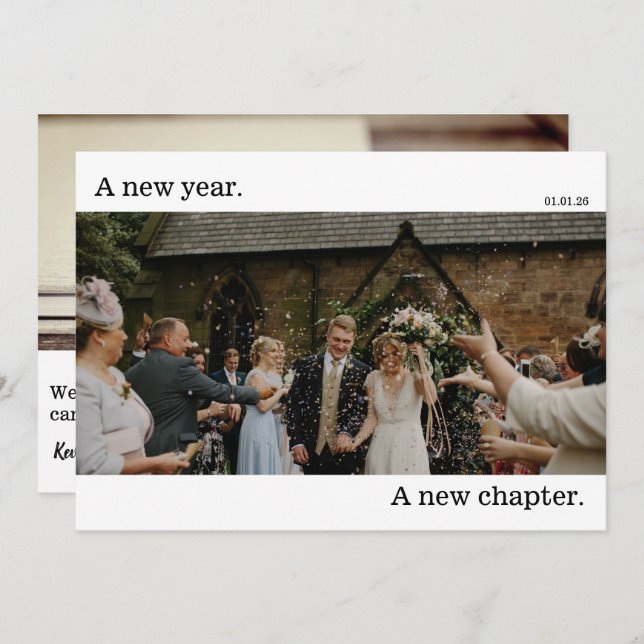 New Year’s Wedding Holiday Photo Card (Front/Back)