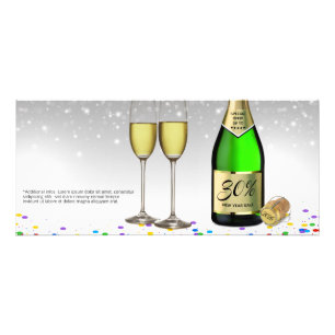 New Year Sale 2025 Sparkling Wine Bottle Discount Rack Card