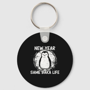 New Year Same Baka Life Baka Penguin Key Ring