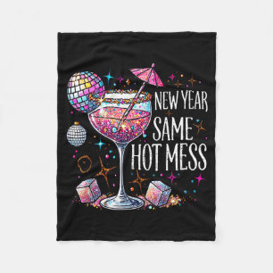 New Year Same Hot Mess Martini Tail New Year Women Fleece Blanket