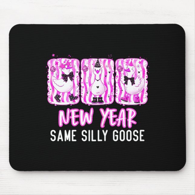 New Year, Same Silly Goose Coquette Bow - Women's  Mouse Pad (Front)