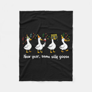 New Year Same Silly Goose Family Matching New Year Fleece Blanket