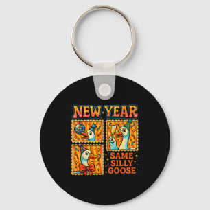 New Year Same Silly Goose Funny Retro Party Gift  Key Ring