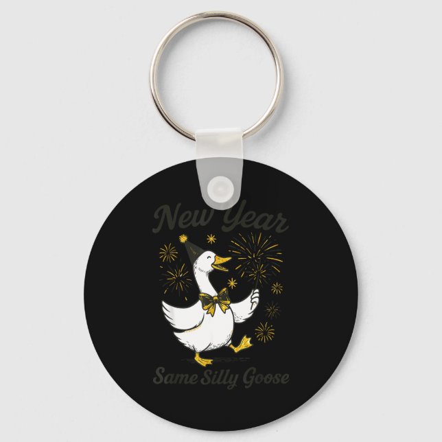 New Year Same Silly Goose New Year's Eve Party Fir Key Ring (Front)
