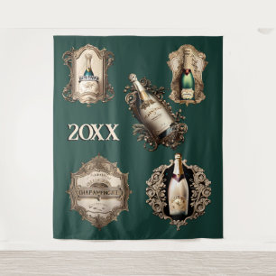 New year shimmer sparkling wine festive DIY date Tapestry