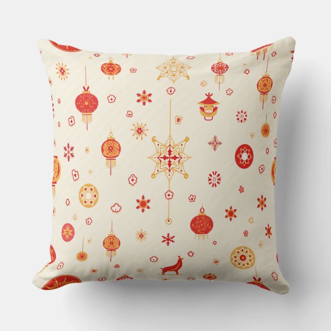 New Year Simple Patterned Pillow C (Front)
