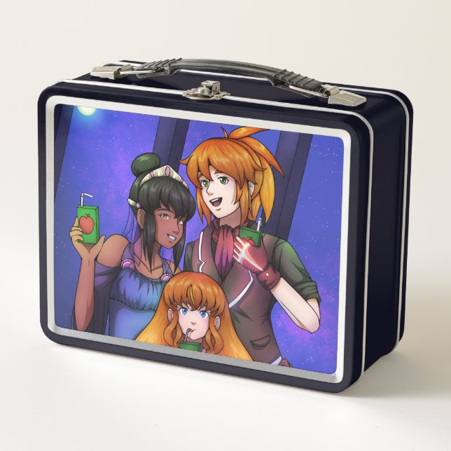 New Year Space Celebration Metal Lunch Box (Front)