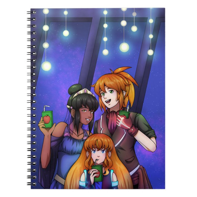New Year Space Celebration Notebook (Front)