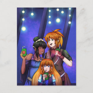 New Year Space Celebration Postcard