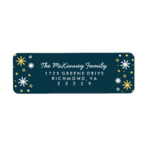 New Year Sparkle Holiday Return Address Labels