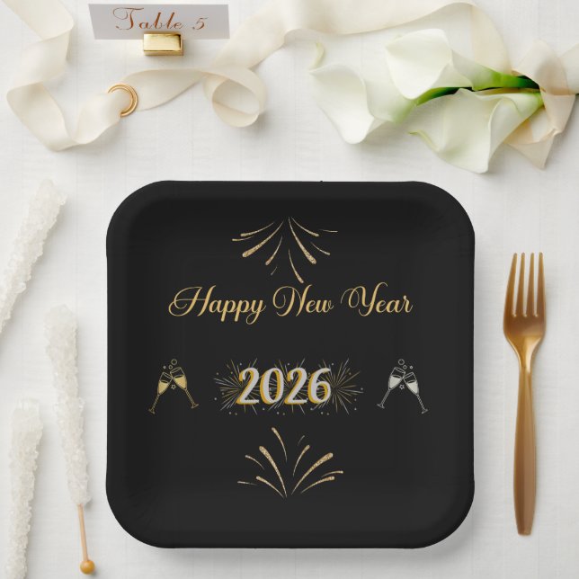 New Year Sparkle Paper Plate (Wedding)