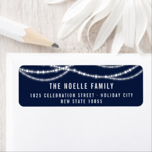 New Year Sparkling Lights Holiday Address Labels