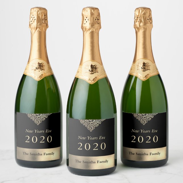 New Year Sparkling Wine Label (Bottles)