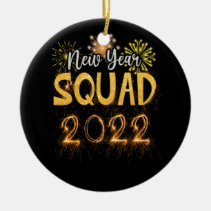 New Year Squad 2022 Family Matching Pyjamas Ceramic Ornament