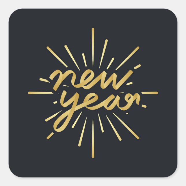 New Year   Square Sticker (Front)