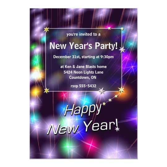 New Year Star Lights Card