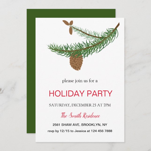 New Year the pine tree is a mammal Invitation (Front/Back)