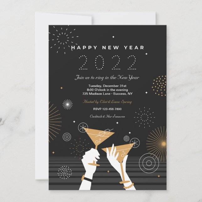 New Year Toast Invitation (Front)