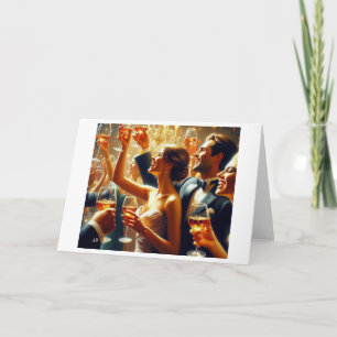 New Year Toast With Friends, Card
