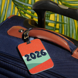 New year travel world tour  luggage tag