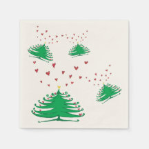 New Year Tree Cocktail Paper Napkins