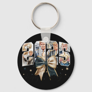 New Year Trump 2025 Coquette Bow Key Ring