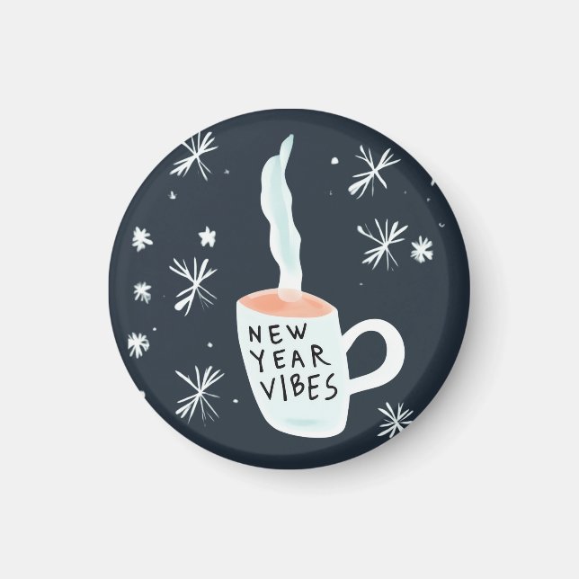 New Year Vibes smoking mug Magnet (Front)