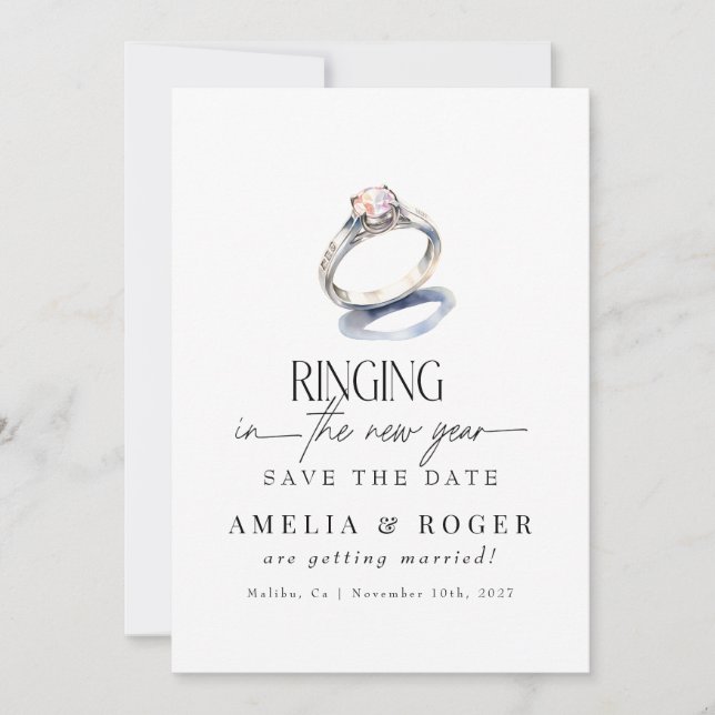 New Year Wedding | Save the Date Photo Invitation (Front)