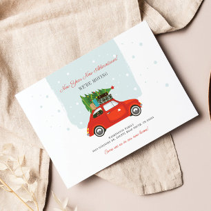 New Year We've Moved Red Car Moving Announcement