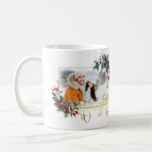 New Year Winter Photo Faux Gold Foil Style Coffee Mug