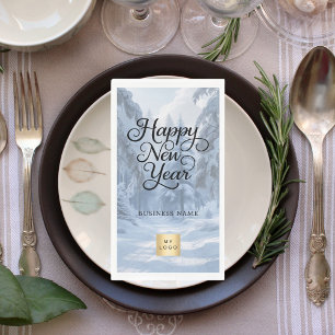 New Year winter wonderland business logo Napkin