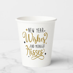 New Year Wishes and Midnight Kisses Paper Cups