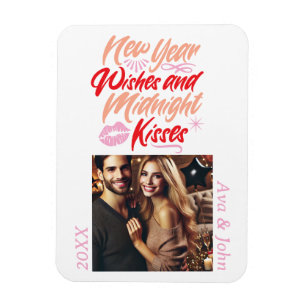 New year wishes and midnight kisses script photo magnet