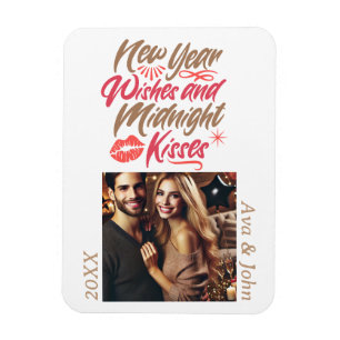 New year wishes and midnight kisses script photo magnet