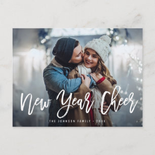 NEW YEAR WISHES Brush script greeting card
