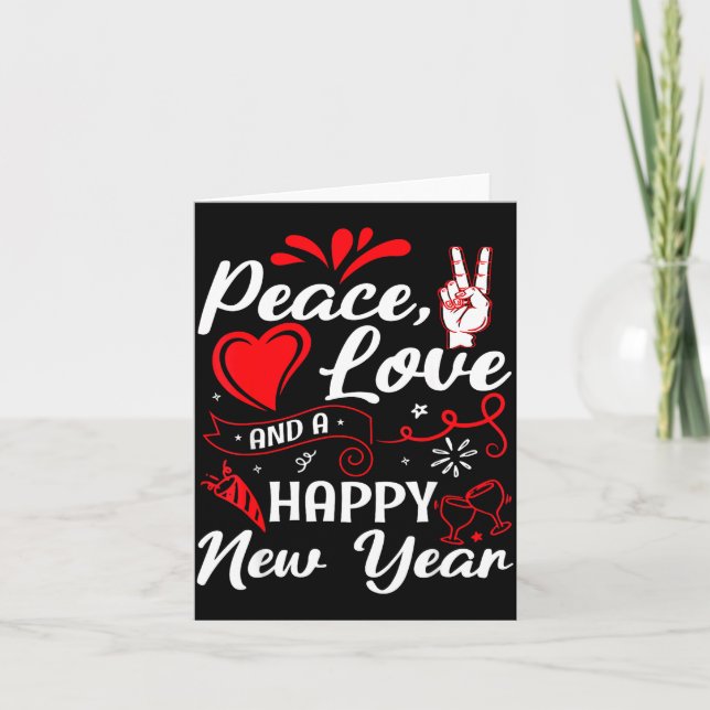 New Year Wishes, Peace, Love, Happy New Year, New  Card (Front)
