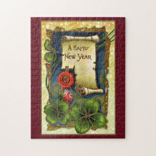 New Year With Clovers  Jigsaw Puzzle