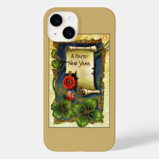 New Year With Four Leaf Clover Case-Mate iPhone Case (Back)