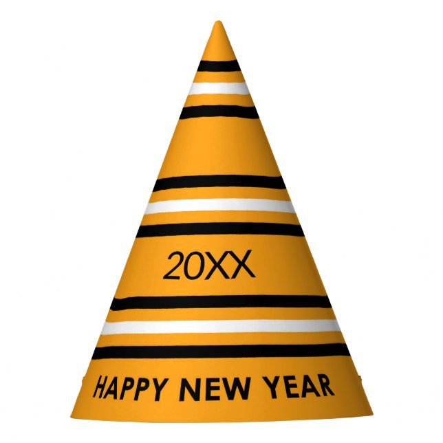 New Year Yellow and Black Party Hat (Front)