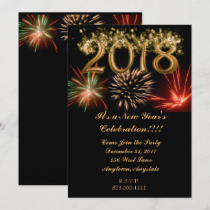 New Year's 2018 Fireworks Invitation