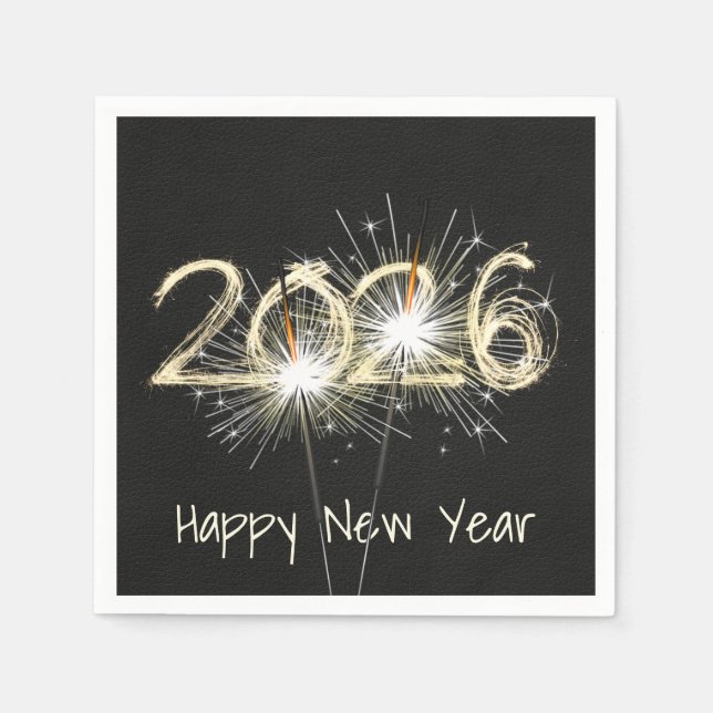 New Years 2026 Party Sparklers Napkin (Front)