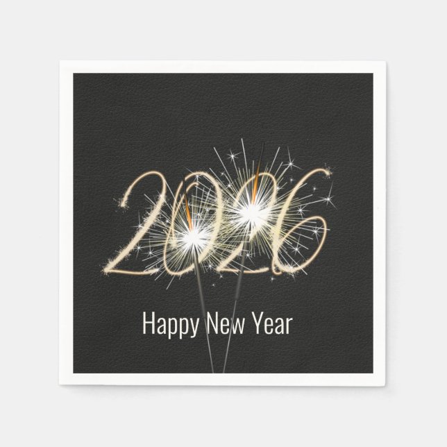 New Years 2026 Party Sparklers Napkin (Front)