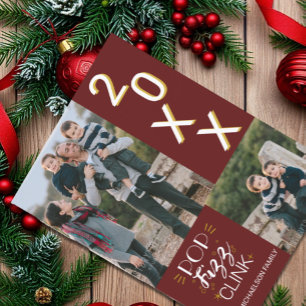 New Year's 2 Photo Family  Holiday Card