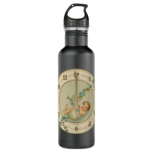 New Years Baby Vintage Clock 710 Ml Water Bottle