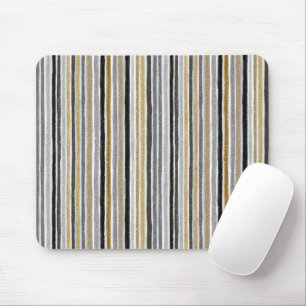 New Year's Blue Gold Black Stripes Mouse Pad