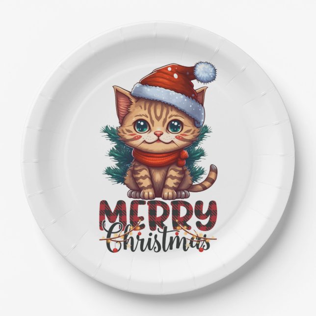 New Year's Cat Paper Plate (Front)
