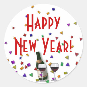 New Years Celebration Classic Round Sticker
