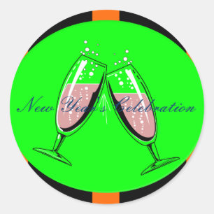 New Year's Celebration Classic Round Sticker