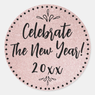 New Years, Celebration Party, Classic Round Sticker