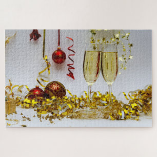 New Year's celebration SlipperyJoe's champagne spa Jigsaw Puzzle